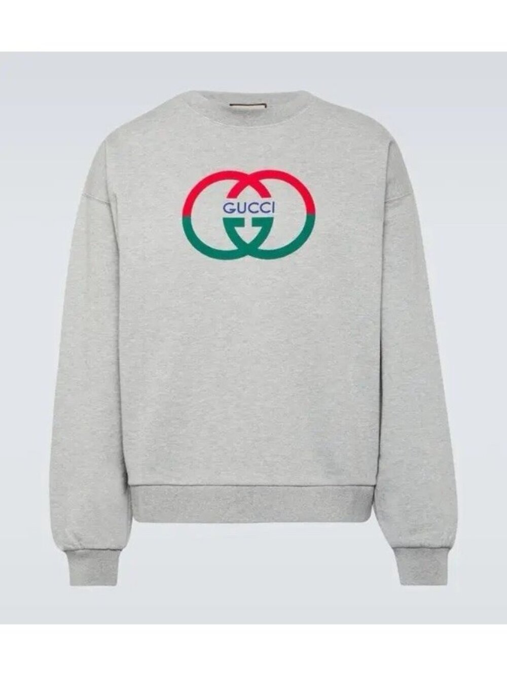NEW GUCCI GREY LOGO SWEATSHIRT LOGO COTTON SZ M 100% Authentic